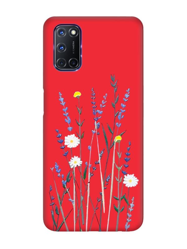 Матовий червоний чохол на Oppo A52/ A72/ A92 :: Польові квіти (принт 270)