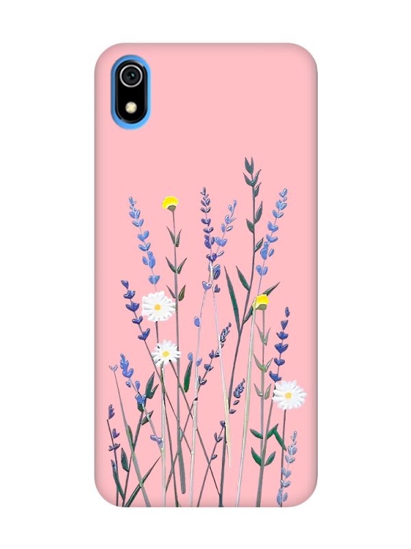Матовий рожевий чохол на Xiaomi Redmi 7A :: Польові квіти (принт 270)