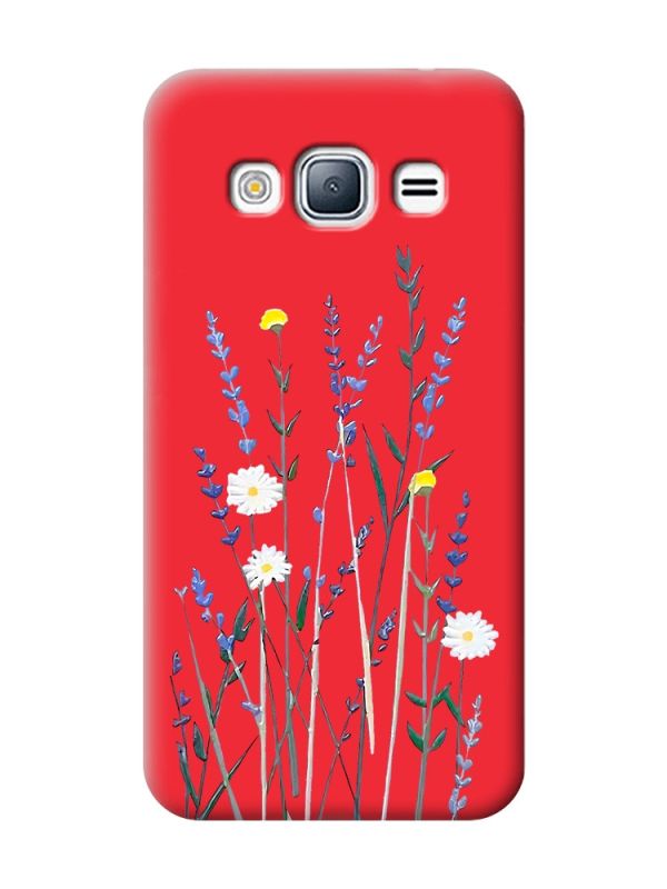 Матовий червоний чохол на Samsung Galaxy J3 / J310 :: Польові квіти (принт 270)