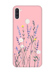 Матовий рожевий чохол на Samsung Galaxy A11 :: Польові квіти (принт 270)