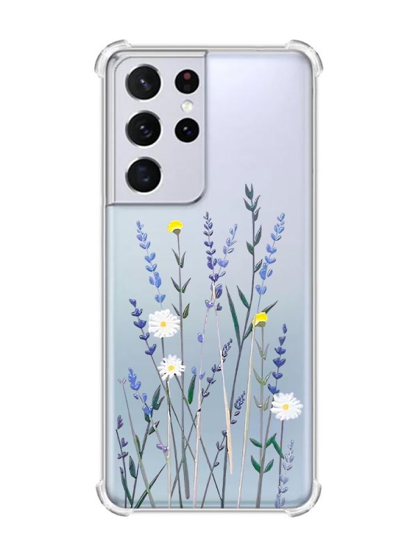 Чохол з потовщеними кутами на Samsung Galaxy S21 Ultra :: Польові квіти (принт 270)