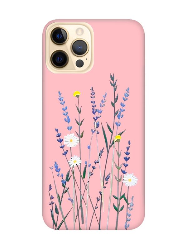 Матовий рожевий чохол на Apple iPhone 12 Pro Max :: Польові квіти (принт 270)