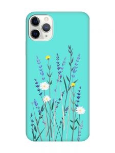 Матовий бірюзовий чохол на iPhone 11 Pro Max (6.5) :: Польові квіти (принт 270)