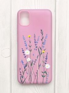Матовий рожевий чохол на Samsung Galaxy A04E/A042 :: Польові квіти (принт 270)
