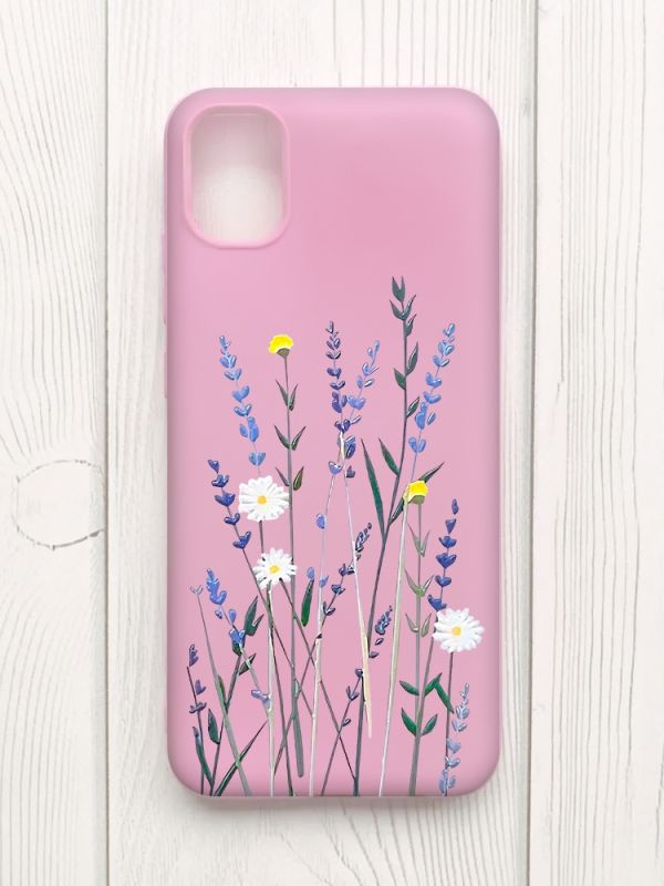 Матовий рожевий чохол на Samsung Galaxy A04E/A042 :: Польові квіти (принт 270)