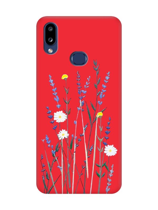 Матовий червоний чохол на Samsung Galaxy A10s (A107) :: Польові квіти (принт 270)