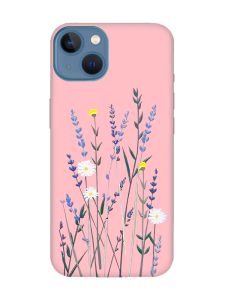 Матовий рожевий чохол на Apple iPhone 13 :: Польові квіти (принт 270)