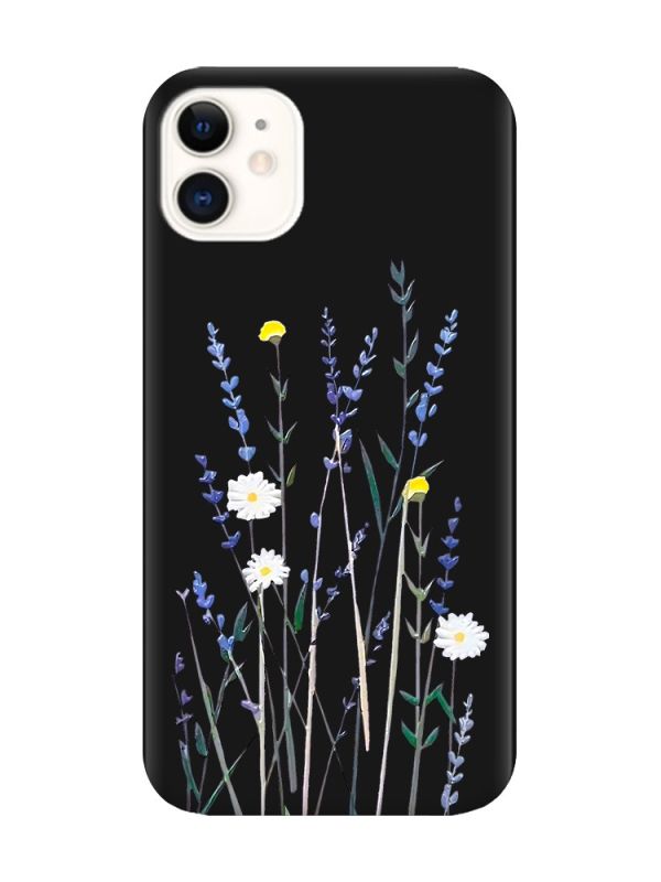 Матовий чорний чохол на Apple iPhone 11 (6.1) :: Польові квіти (принт 270)