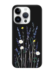 Матовий чорний чохол на Apple iPhone 14 Pro :: Польові квіти (принт 270)