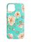 Матовий бірюзовий чохол на Apple iPhone 14 :: Квіти пастельні (принт 277)
