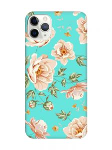 Матовий бірюзовий чохол на iPhone 11 Pro Max (6.5) :: Квіти пастельні (принт 277)