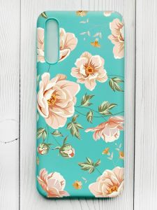 Матовий бірюзовий чохол на Samsung Galaxy A50 (2019) A505/A30s :: Квіти пастельні (принт 277)