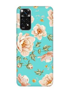Матовий бірюзовий чохол на Xiaomi Redmi Note 11 :: Квіти пастельні (принт 277)