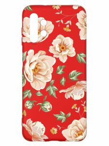 Матовий червоний чохол на Samsung A13 4G :: Квіти пастельні (принт 277)