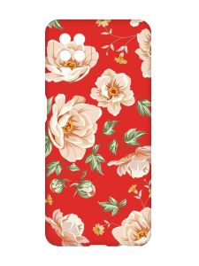 Матовий червоний чохол на Samsung Galaxy A12 :: Квіти пастельні (принт 277)