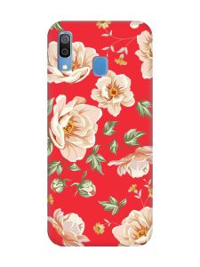 Матовий червоний чохол на Samsung Galaxy A30 (2019) / A20 (2019) :: Квіти пастельні (принт 277)