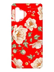Матовий червоний чохол на Samsung Galaxy A32 :: Квіти пастельні (принт 277)