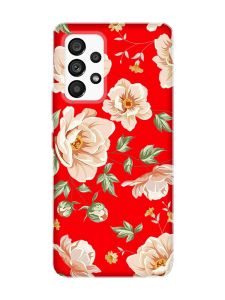 Матовий червоний чохол на Samsung Galaxy A53 4G/5G :: Квіти пастельні (принт 277)