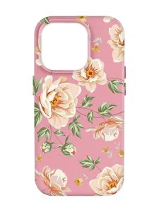 Матовий рожевий чохол на Apple iPhone 14 Pro Max :: Квіти пастельні (принт 277)