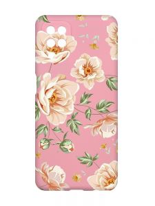 Матовий рожевий чохол на Samsung Galaxy A12 :: Квіти пастельні (принт 277)