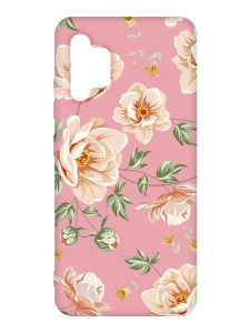 Матовий рожевий чохол на Samsung Galaxy A32 :: Квіти пастельні (принт 277)