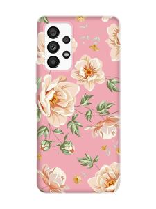 Матовий рожевий чохол на Samsung Galaxy A53 4G/5G :: Квіти пастельні (принт 277)