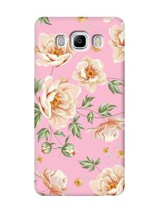 Матовий рожевий чохол на Samsung Galaxy J7(2016) J710 :: Квіти пастельні (принт 277)