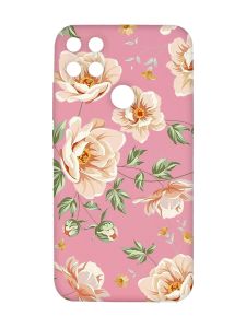 Матовий рожевий чохол на Xiaomi Redmi 10C :: Квіти пастельні (принт 277)