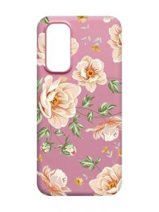 Матовий рожевий чохол на Xiaomi Redmi Note 11 4G :: Квіти пастельні (принт 277)