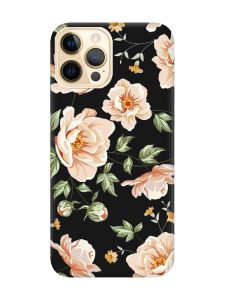 Матовий чорний чохол на Apple iPhone 12 Pro Max :: Квіти пастельні (принт 277)