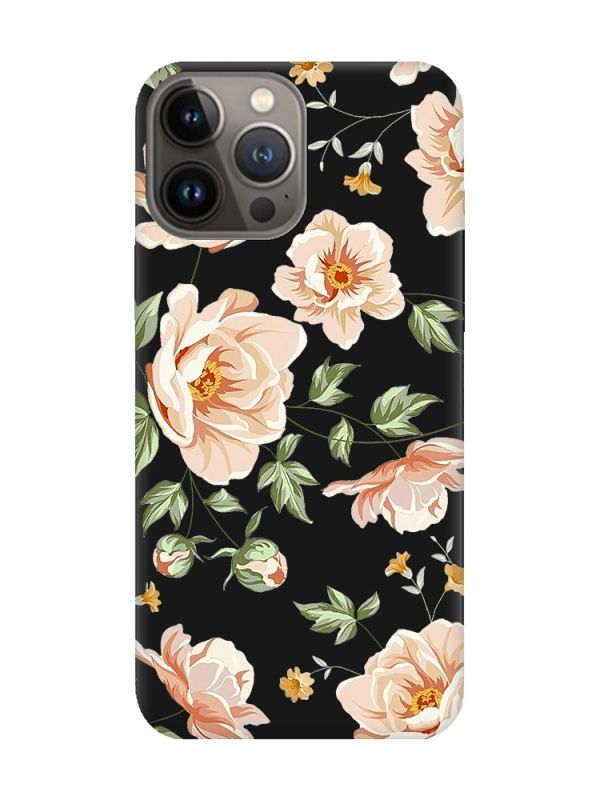 Матовий чорний чохол на Apple iPhone 13 Pro :: Квіти пастельні (принт 277)
