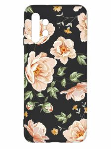 Матовий чорний чохол на Samsung Galaxy A13 4G :: Квіти пастельні (принт 277)