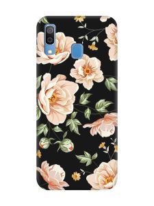 Матовий чорний чохол на Samsung Galaxy A30 (2019) / A20 (2019) :: Квіти пастельні (принт 277)