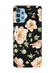 Матовий чорний чохол на Samsung Galaxy A32 :: Квіти пастельні (принт 277)