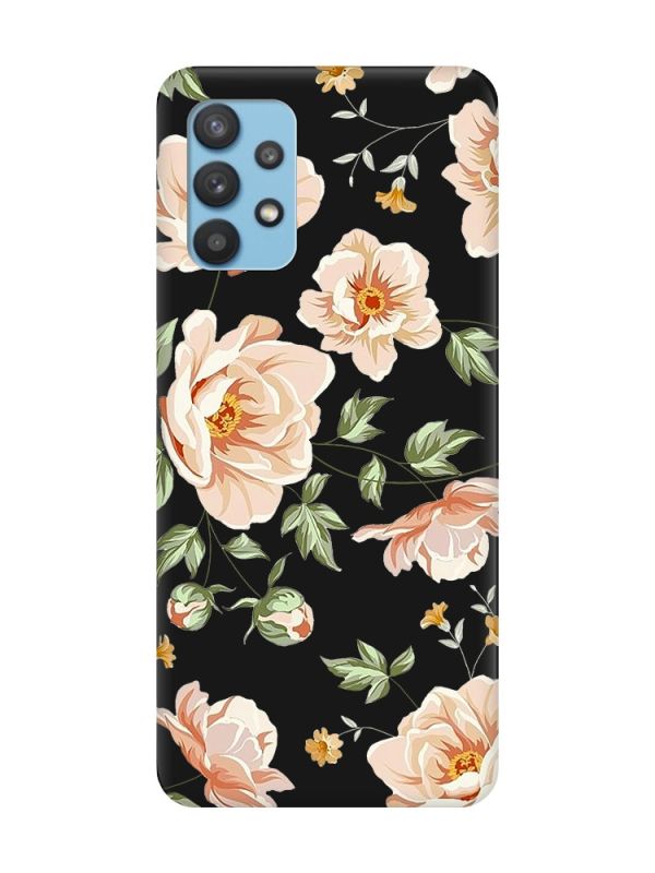 Матовий чорний чохол на Samsung Galaxy A32 :: Квіти пастельні (принт 277)
