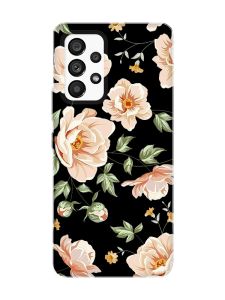 Матовий чорний чохол на Samsung Galaxy A53 4G/5G :: Квіти пастельні (принт 277)