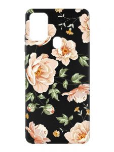 Матовий чорний чохол на Samsung Galaxy M30s/M21 :: Квіти пастельні (принт 277)
