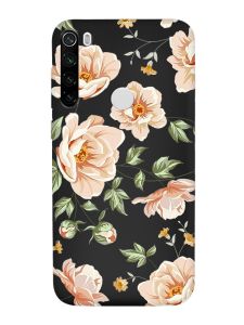 Матовий чорний чохол на Xiaomi Redmi Note 8T :: Квіти пастельні (принт 277)