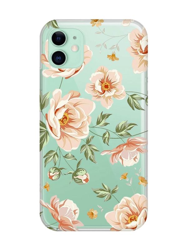 Прозорий чохол на Apple iPhone 11 (6,1) :: Квіти пастельні (принт 277)