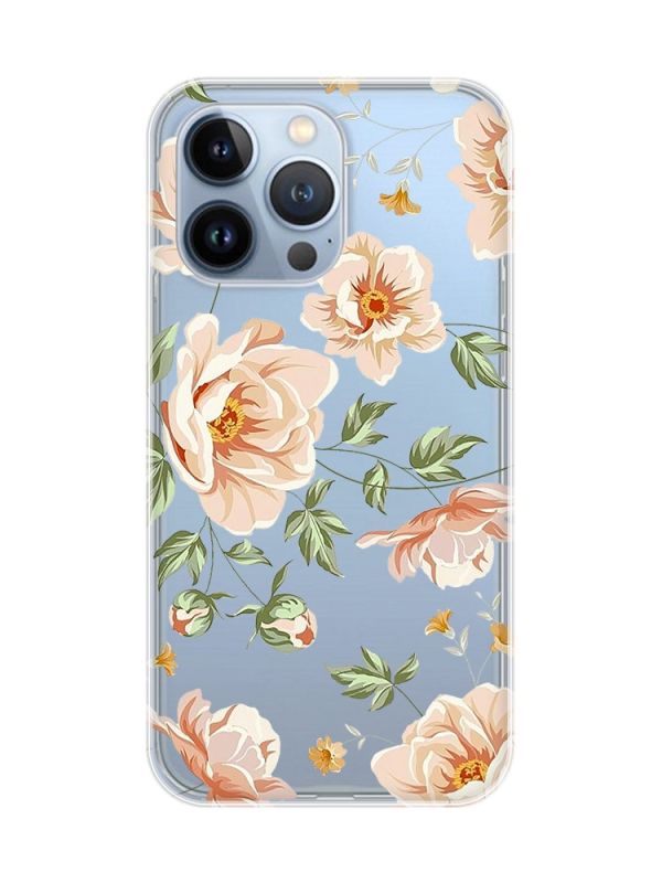 Прозорий чохол на Apple iPhone 13 Pro :: Квіти пастельні (принт 277)