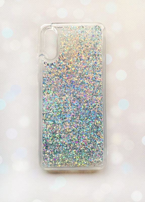 Чохол з плаваючими блискітками Samsung Galaxy A02 / A022 (2021) Срібний