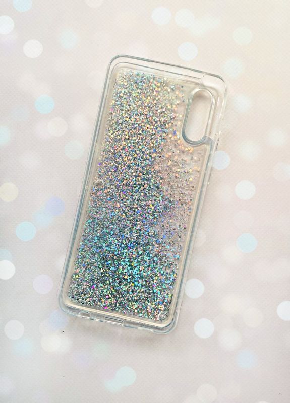 Чохол з плаваючими блискітками Samsung Galaxy A02 / A022 (2021) Срібний