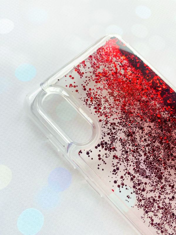 Чохол з плаваючими блискітками Samsung Galaxy A02 / A022 (2021) Червоний