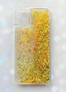Чохол з плаваючими блискітками для Samsung Galaxy A03s Золотий