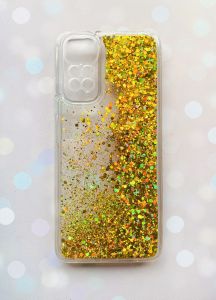Чохол з плаваючими блискітками на Xiaomi Redmi Note 11 Золотий