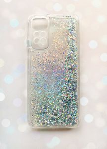 Чохол з плаваючими блискітками на Xiaomi Redmi Note 11 Срібний