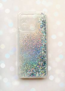Чохол з плаваючими блискітками на Xiaomi Redmi 12C Срібний