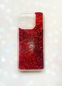 Чохол з плаваючими блискітками на Xiaomi Redmi 12C Червоний
