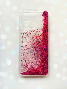Чохол з плаваючими блискітками на Xiaomi Redmi 12C Рожевий
