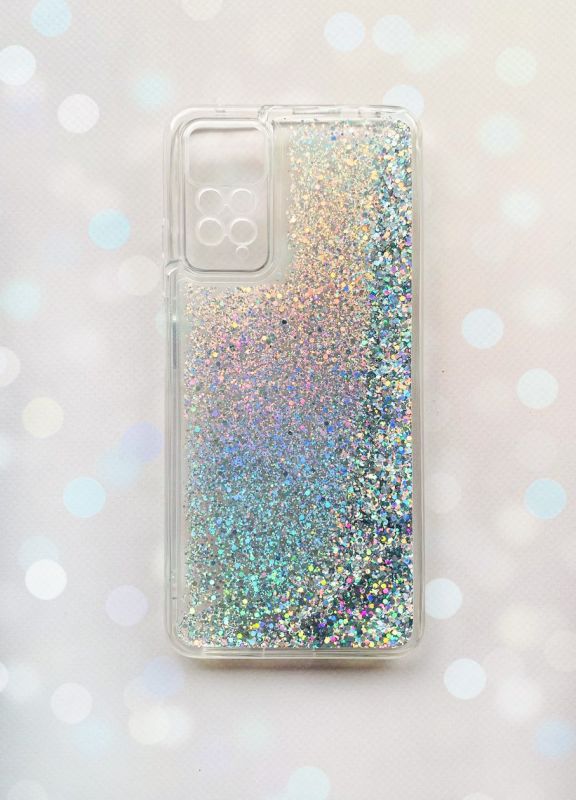 Чохол з плаваючими блискітками на Xiaomi Redmi Note 11 Pro Срібний